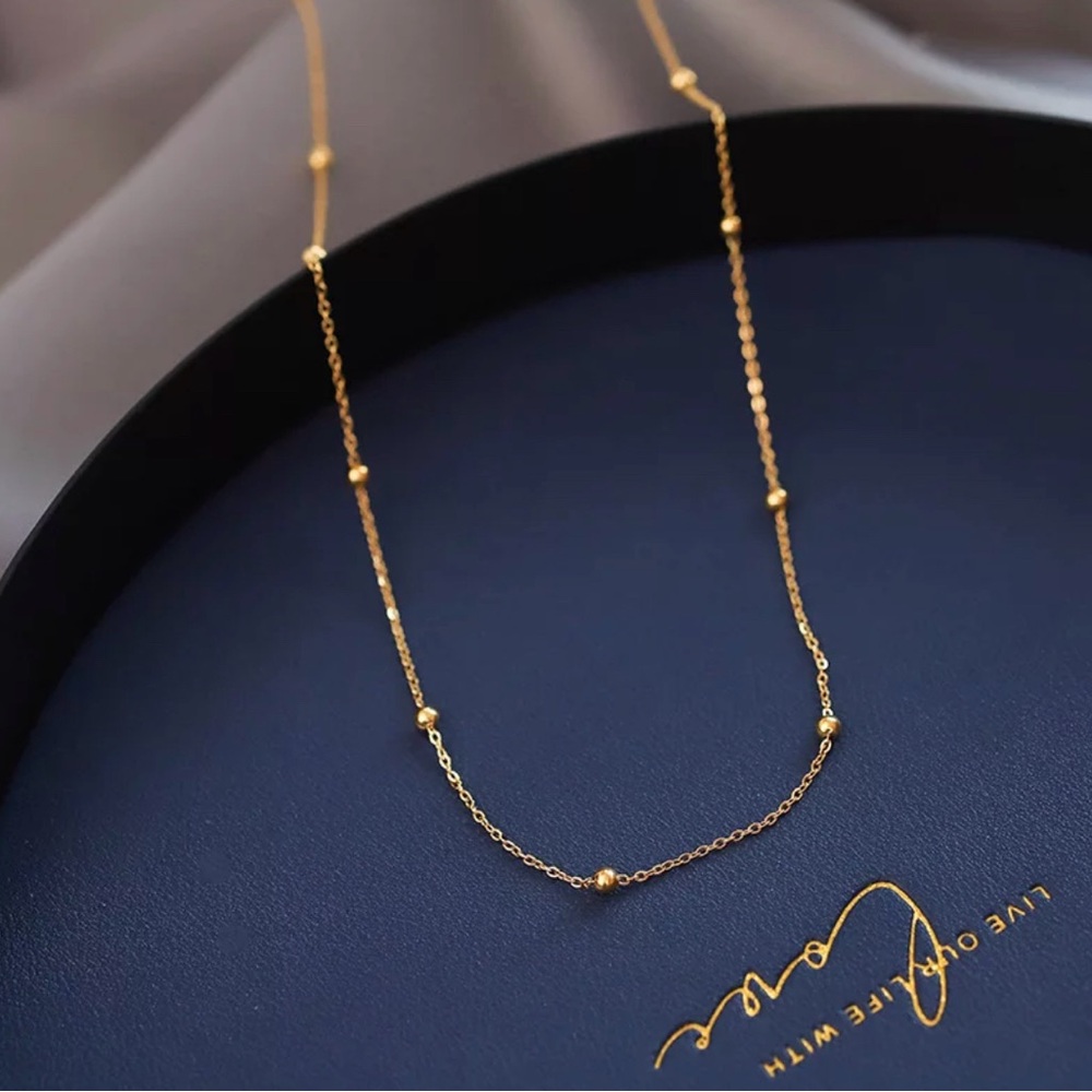 18k Gold Dotted chain for women